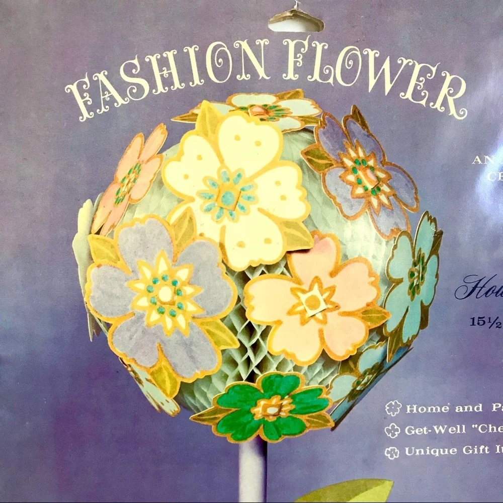 Vintage 60’s mod flower tree paper decoration